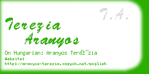 terezia aranyos business card